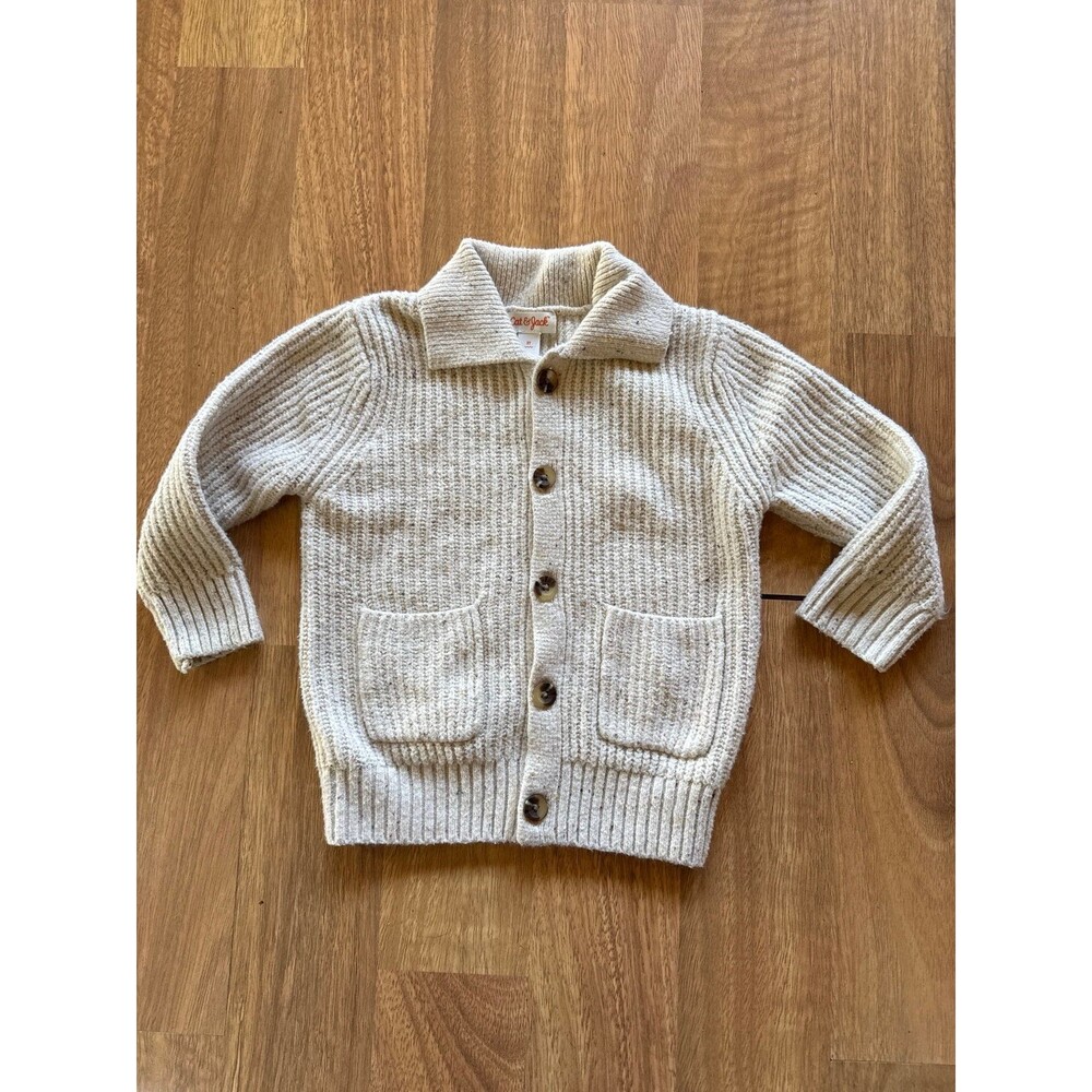 Cat & Jack knit super soft oatmeal cardigan sweater